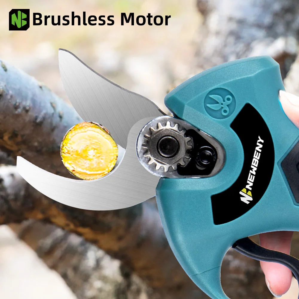 NEWBENY 30mm Cordless Brushless Electric Pruning Shears – 4 Gears, Fits Makita 18V Battery