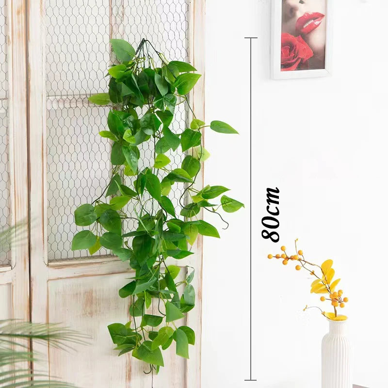 1/2/6Piece Artificial Vine Home Decor Artificial Ivy Leaf Garland Plants Vine Fake Foliage Flowers Creeper Green Ivy Wreath