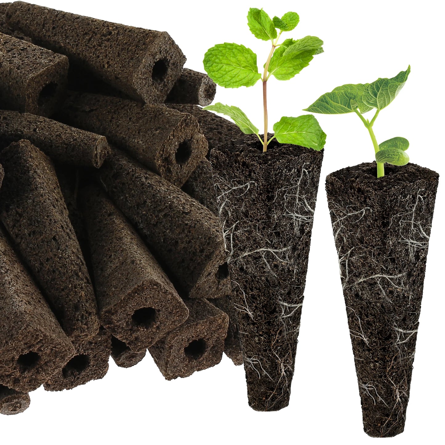50 Pack Seed Grow Sponges Hydroponics Starter Replacement Root Growth Sponges Gardening Pod Garden Planting Accessories
