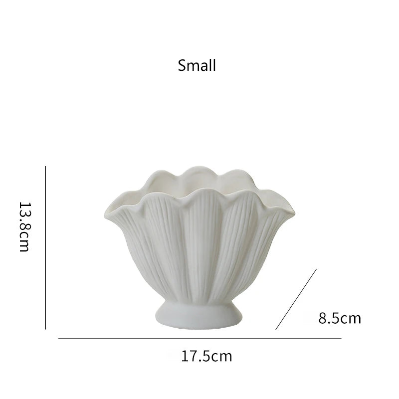 Shell Shape Ceramic Flower Vase Home Decoration Flower Arrangement DIY Flowerpot Flower Pot Storage Bottle Living Room Ornaments