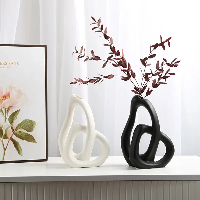 Heart-shaped ceramic vase Living Room Bedroom Dining Room Office Hotel Decoration Home decoration Flower arrangement