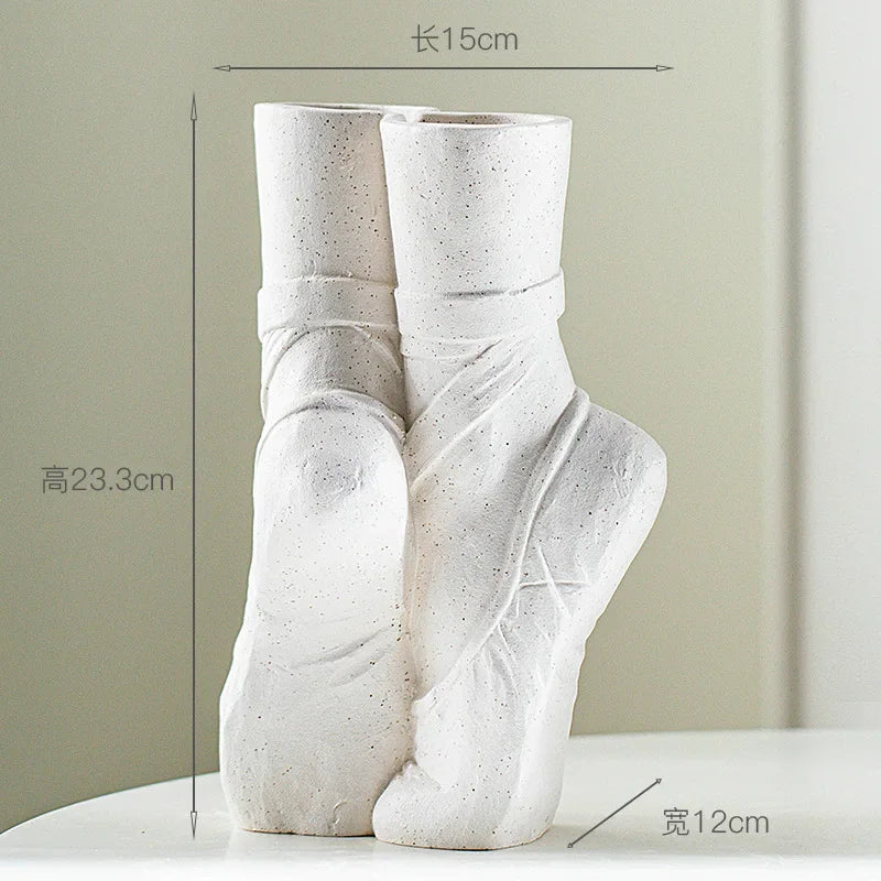 Ballet Shoes Vase Ceramic Dried Flower Vases Desktop Decoration Flower Arrangement Art Home Decor Accessories Daughter's Gift