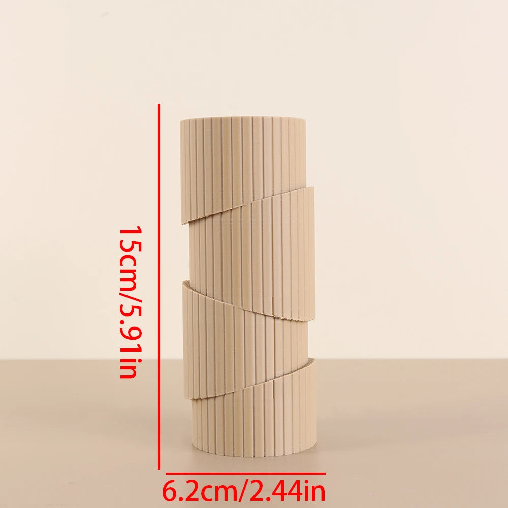 1 Piece of Spiral - striped Creative Vase, Multi - color (Blue/Green/Beige) Options, Fits Dried/Faux Flowers, Unique Twisted Sha