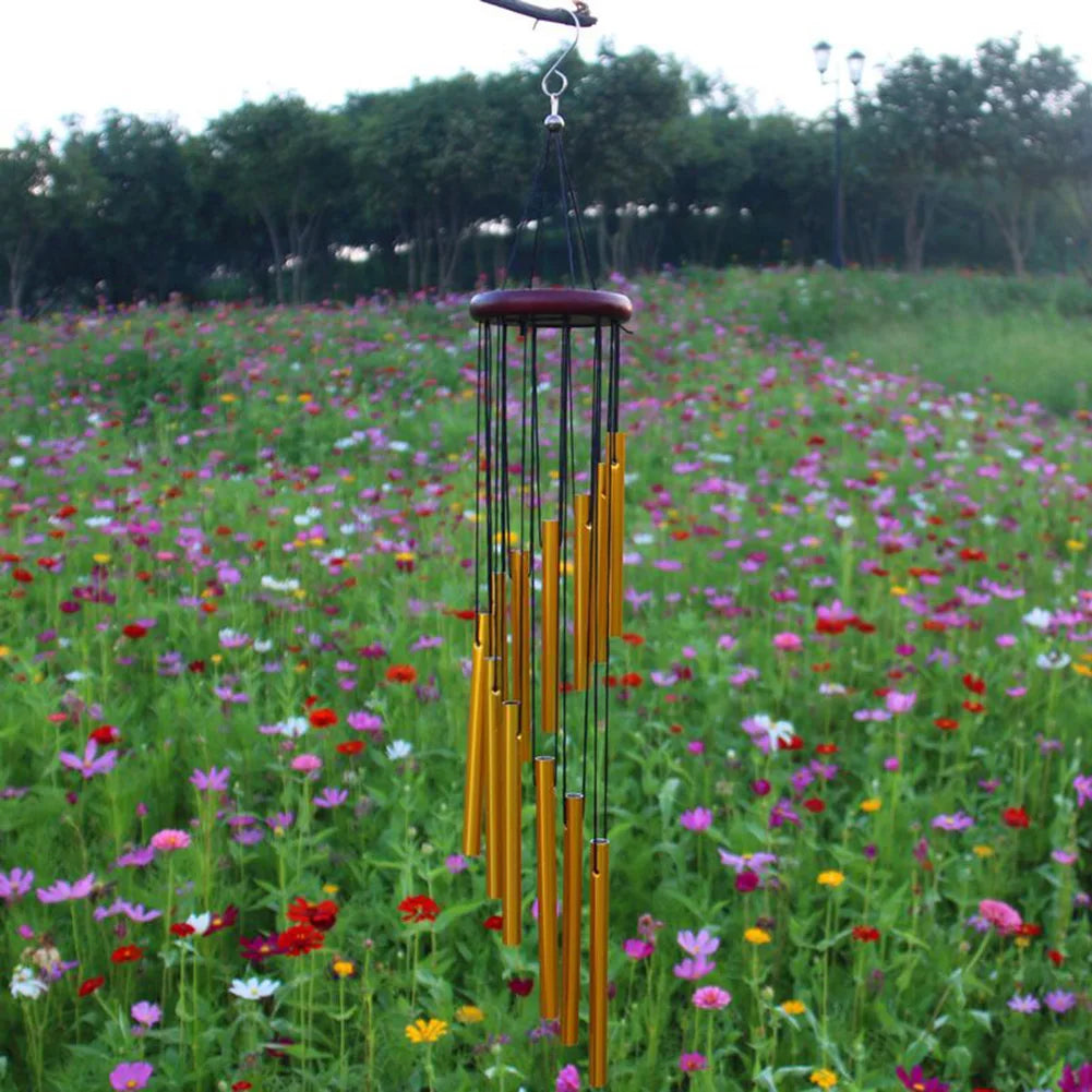 Handcrafted Aluminum Wind Chimes Beautiful For Outside Gold/silver Bells Home Patio Garden Wedding Party Memorial Decor Gifts