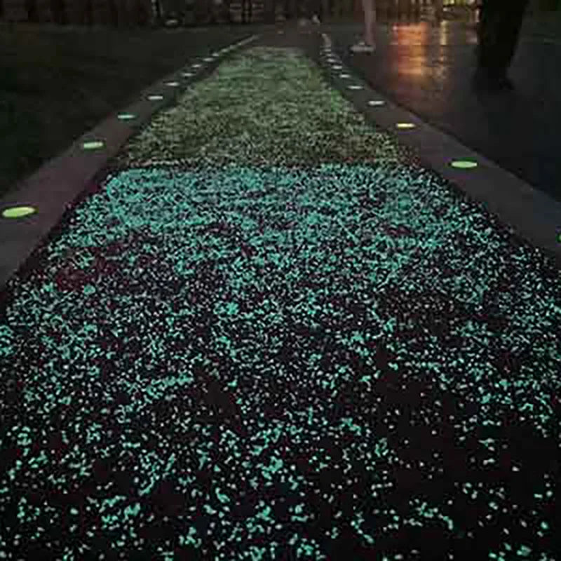 1000pcs Luminous Sand Glow In Dark Pebbles Stone Home Garden Outdoor Path Lawn Decoration Fish Tank Aquarium Decor 3-5mm