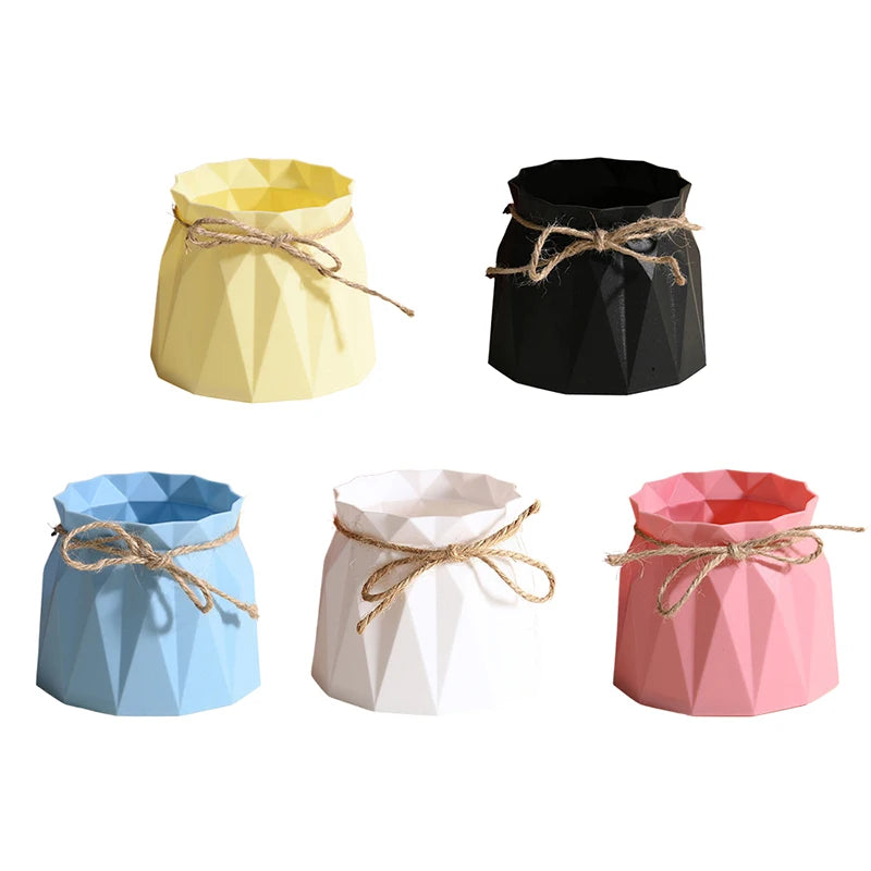Modern Plastic Vases Home Decoration Anti-ceramic Vases Imitation Rattan Flower Vase European Wedding Modern Decorations Basket