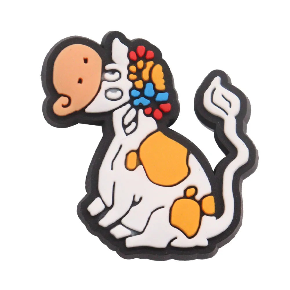 1-18PCS Cartoon Animal Panda Bamboo PVC Shoe Charms Buckle Clog Sandals Decoration Garden Shoes Button Accessories Children Gift
