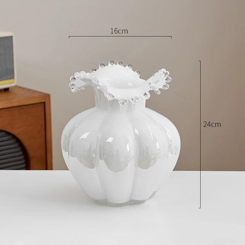 Glass Vase Purple Wave Floral Arrangement Accessories Hydroponics Terrarium Flower Vase Home Decoration Accessories