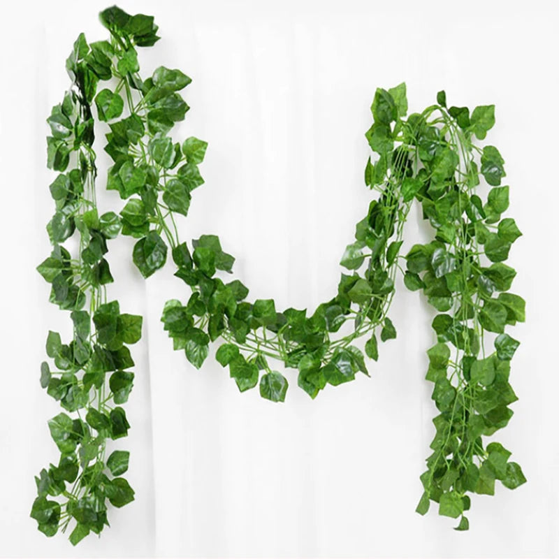 1/2/6Piece Artificial Vine Home Decor Artificial Ivy Leaf Garland Plants Vine Fake Foliage Flowers Creeper Green Ivy Wreath