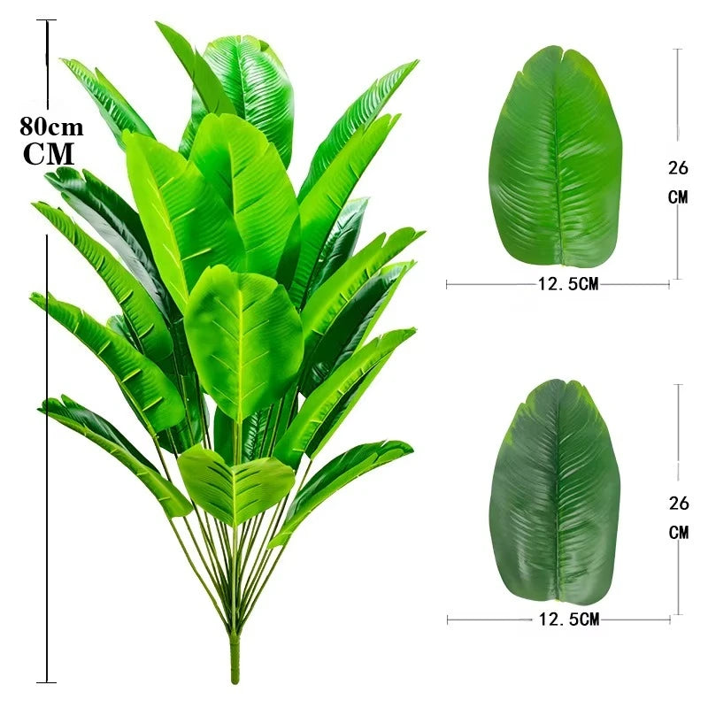 1 pcs Artificial Banana Tree Fake Palm Leaf Monstera Leaf Large Tropical Palm Tree Realistic Green Plant for Home Decoration