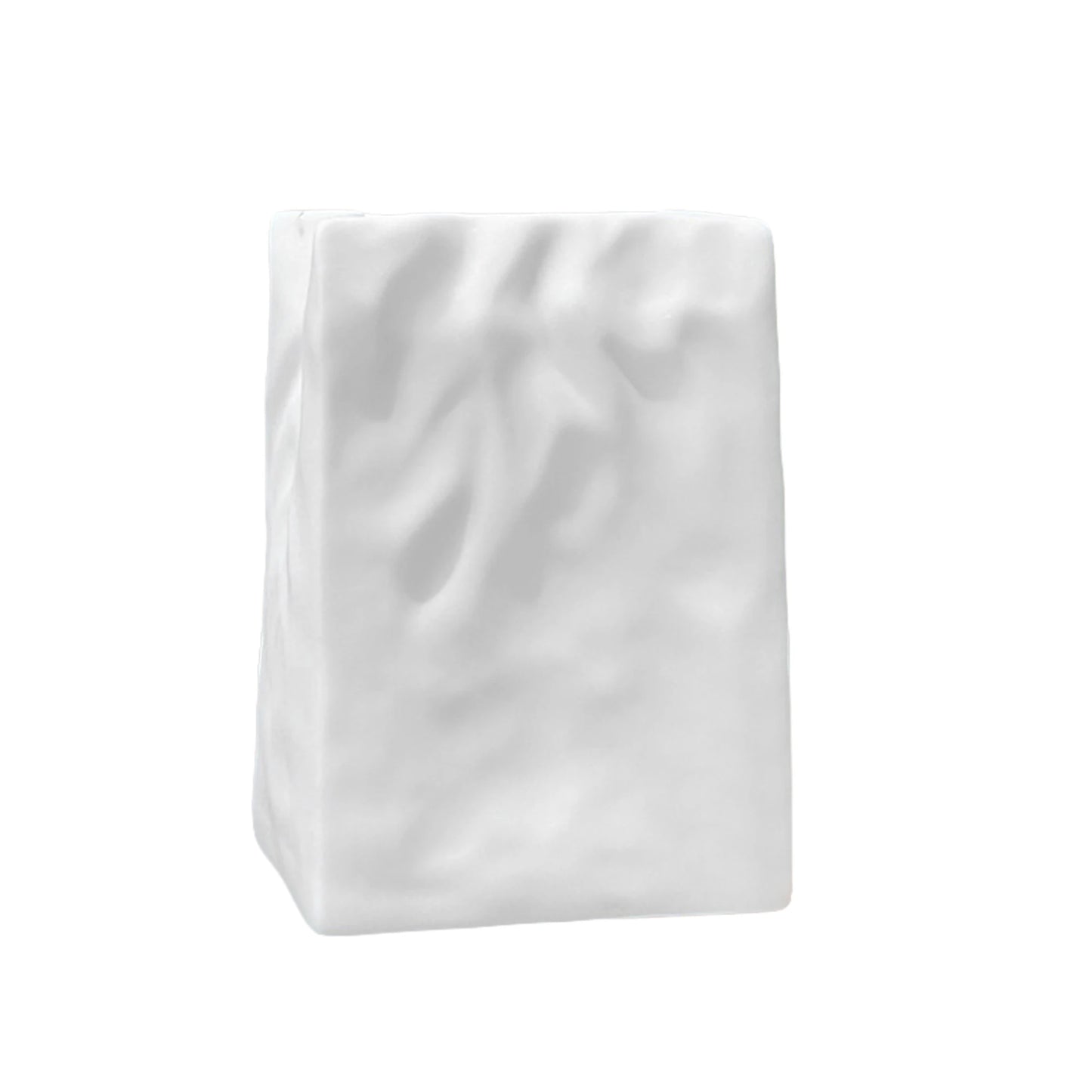 Crumpled/Shell Shaped Flower Vase Stylish Solid White Vase for Home Office Table Centerpieces Decoration