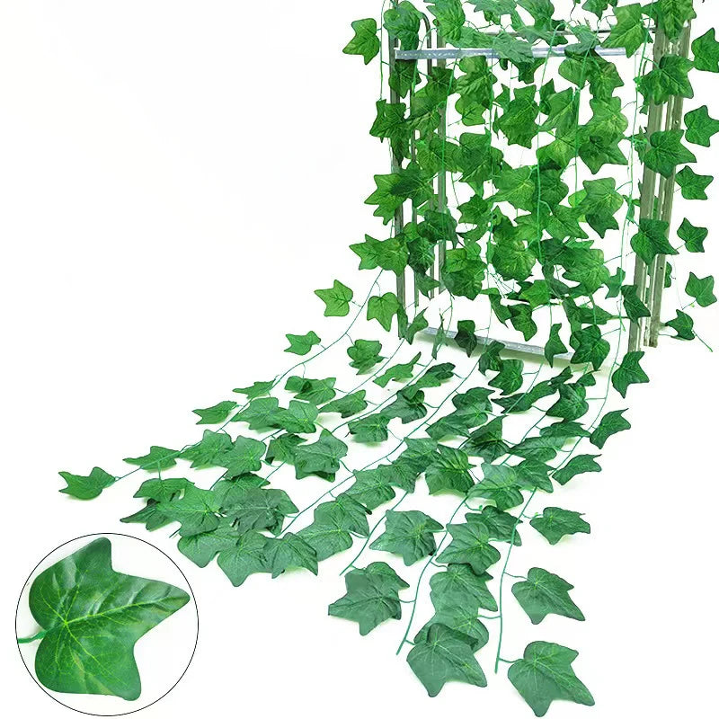 1/2/6Piece Artificial Vine Home Decor Artificial Ivy Leaf Garland Plants Vine Fake Foliage Flowers Creeper Green Ivy Wreath