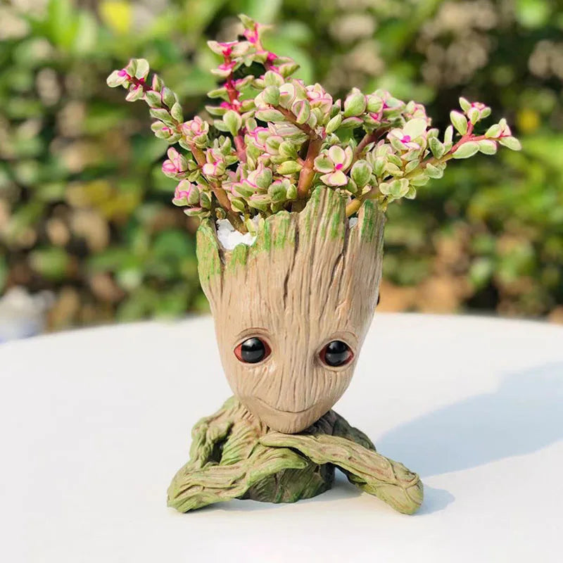 Modern Groot Flower Vase Cartoon Art Vases Flower Arrangement Home Living Room Decoration Simulation Plants Flower Pots Crafts
