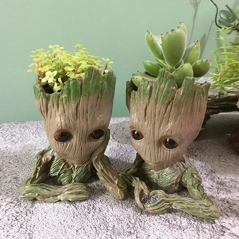 Modern Groot Flower Vase Cartoon Art Vases Flower Arrangement Home Living Room Decoration Simulation Plants Flower Pots Crafts