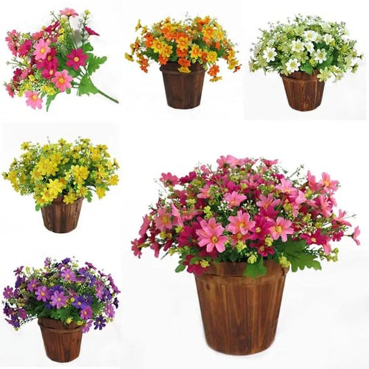 Good looking 1 Bouquet 28 Heads Artificial Fake Cute Daisys Flower Home Wedding Garden Decor Flower decorative not pot