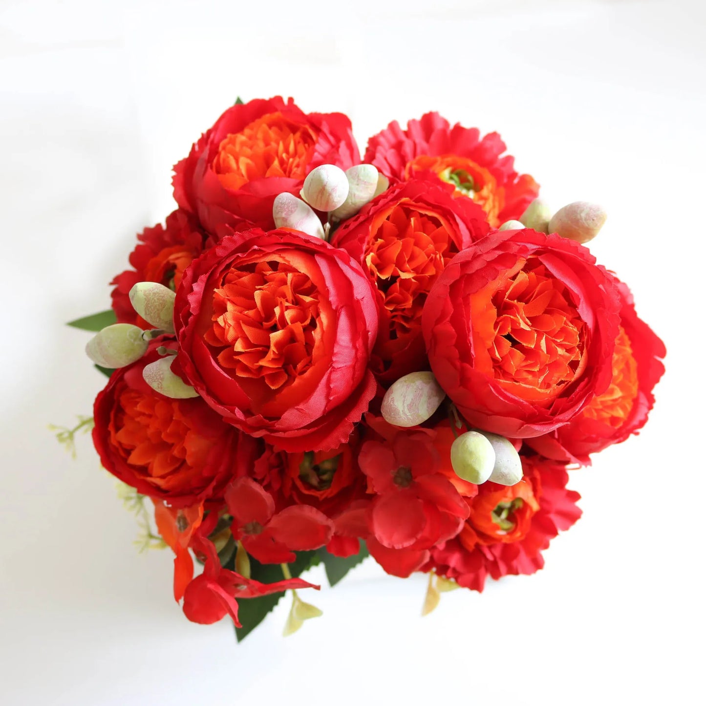 30cm Rose Pink Silk Peony Artificial Flowers Bouquet 5 Big Head an Bud Cheap Fake Flowers for Home Wedding Decoration indoo