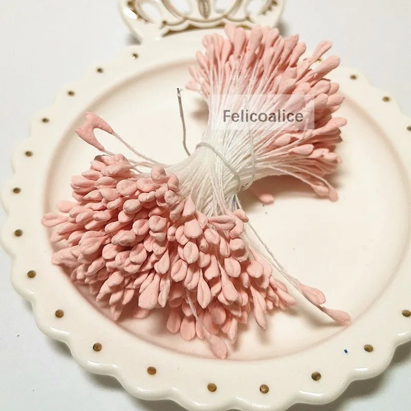 350pcs 5mm Mini Stamen Matte Handmade Artificial Flowers For Wedding Party Home Decoration DIY Flower Garland Craft Accessories