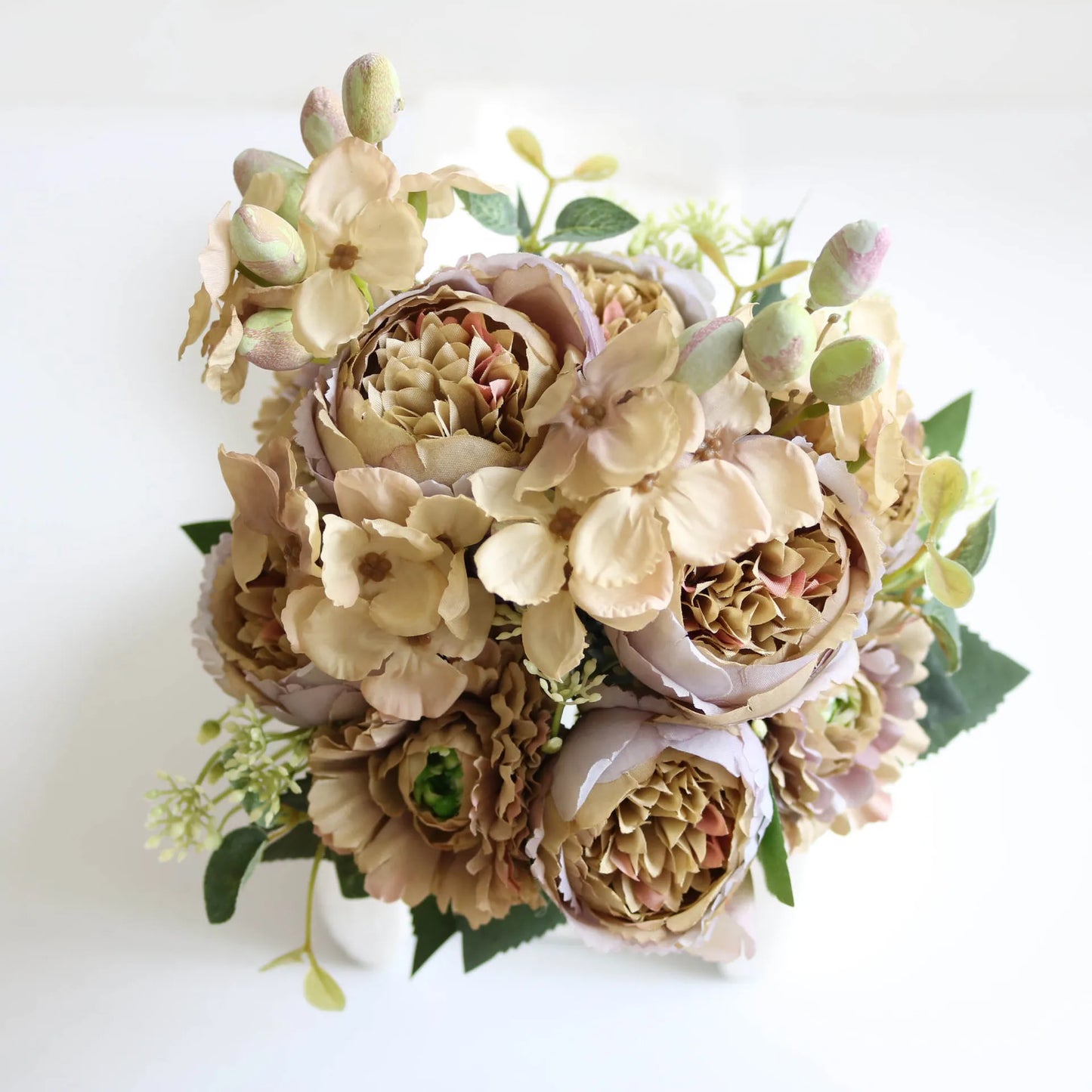 30cm Rose Pink Silk Peony Artificial Flowers Bouquet 5 Big Head an Bud Cheap Fake Flowers for Home Wedding Decoration indoo