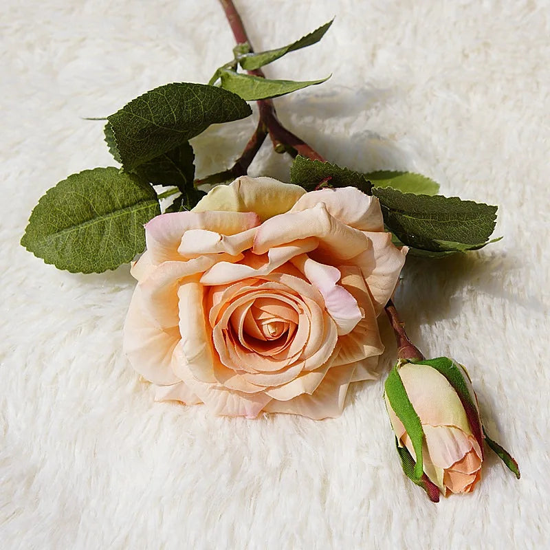 2 Heads/Bundle Curling Roses Artificial Flowers Valentine's Day Wedding Home Soft Decor Handmade Diy Vases for Household Product