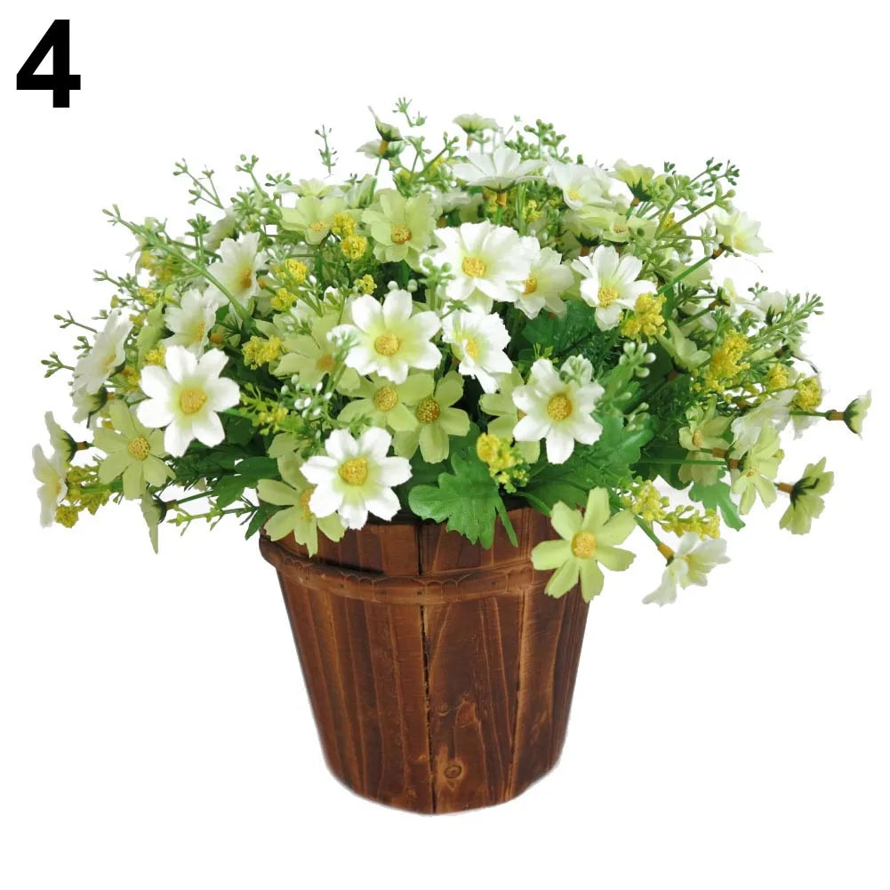 Good looking 1 Bouquet 28 Heads Artificial Fake Cute Daisys Flower Home Wedding Garden Decor Flower decorative not pot