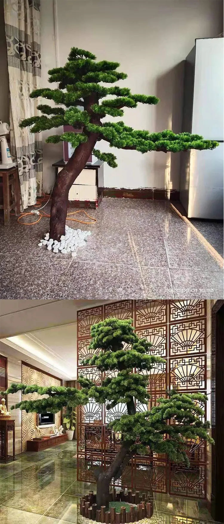 Artificial Pine Bonsai Tree, Large Potted Plants, Welcome, Home, Office, Garden, Hotel Decoration