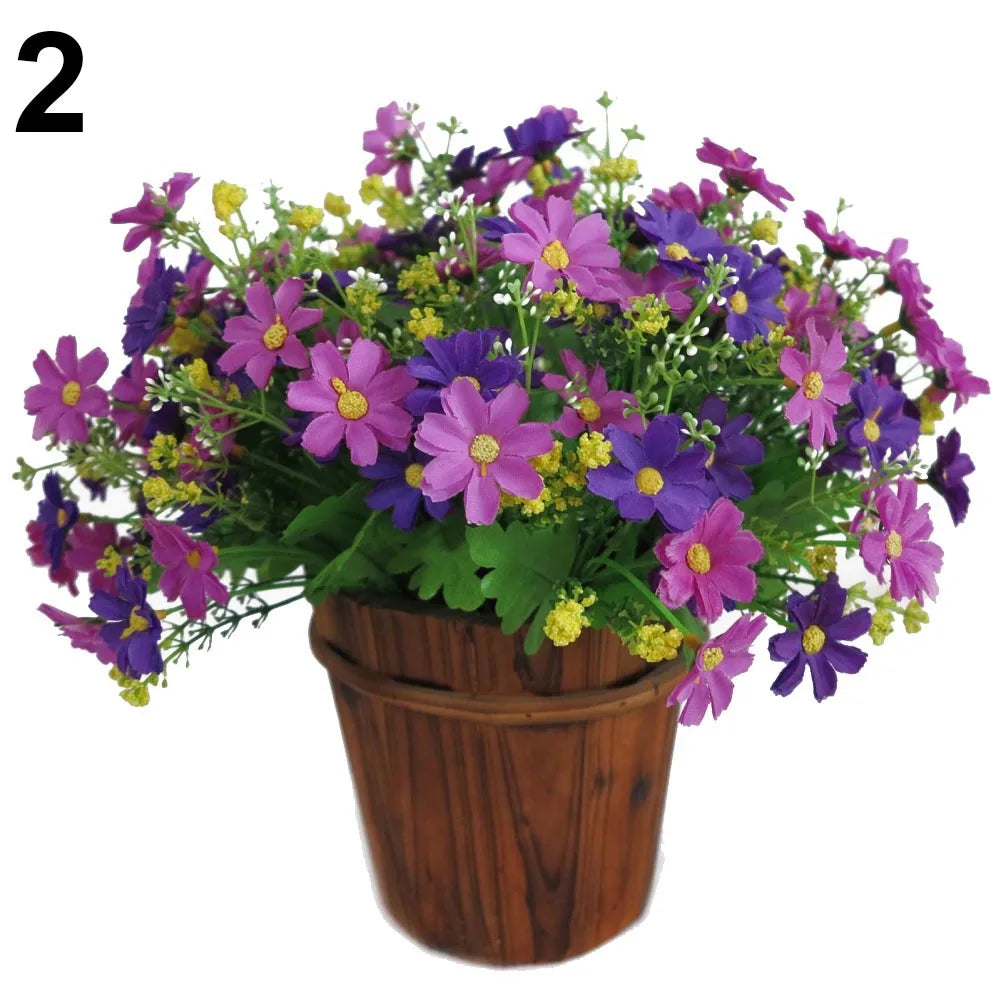 Good looking 1 Bouquet 28 Heads Artificial Fake Cute Daisys Flower Home Wedding Garden Decor Flower decorative not pot
