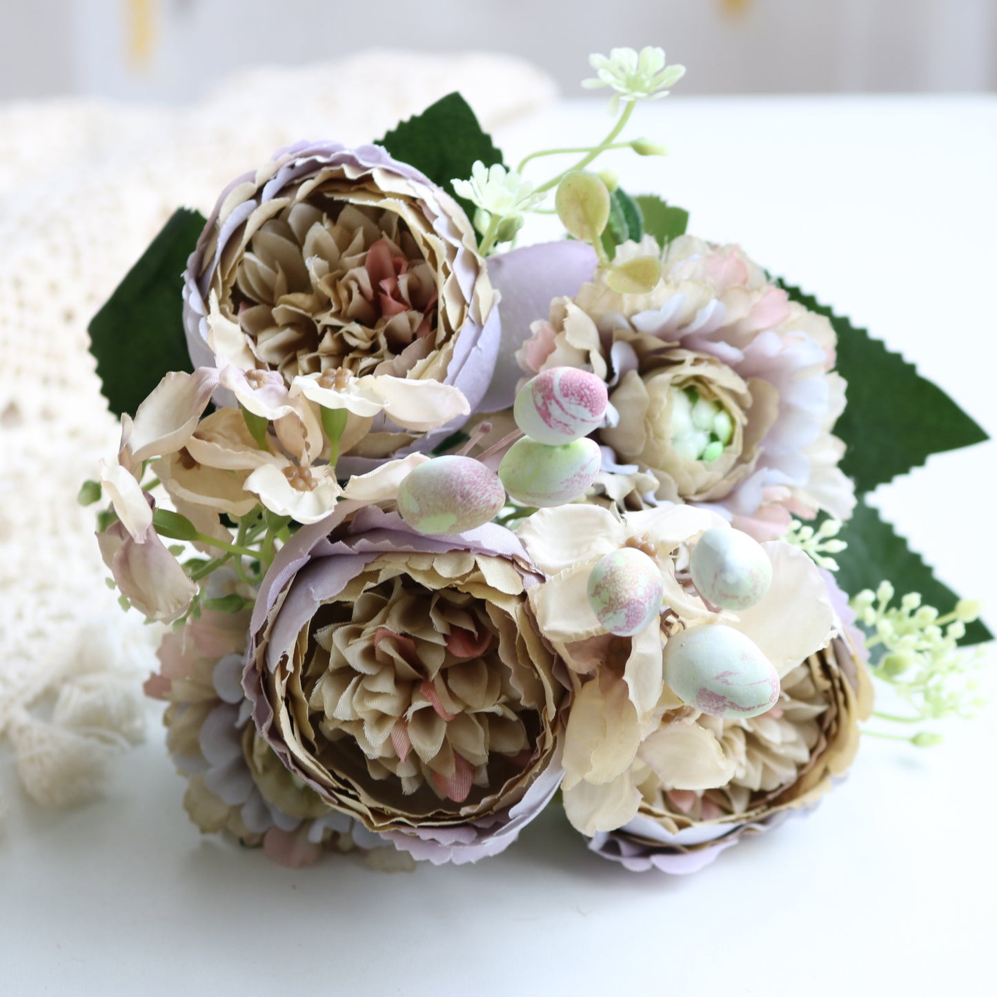 30cm Rose Pink Silk Peony Artificial Flowers Bouquet 5 Big Head an Bud Cheap Fake Flowers for Home Wedding Decoration indoo