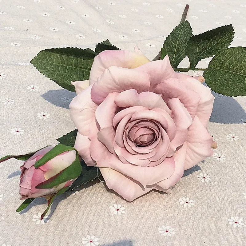 2 Heads/Bundle Curling Roses Artificial Flowers Valentine's Day Wedding Home Soft Decor Handmade Diy Vases for Household Product