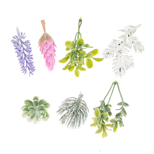 50PCS Artificial Plants Diy Gifts Box Christmas Decorations for Home Wedding Party Lavender Pinecone Fake Plastic Glass Flowers