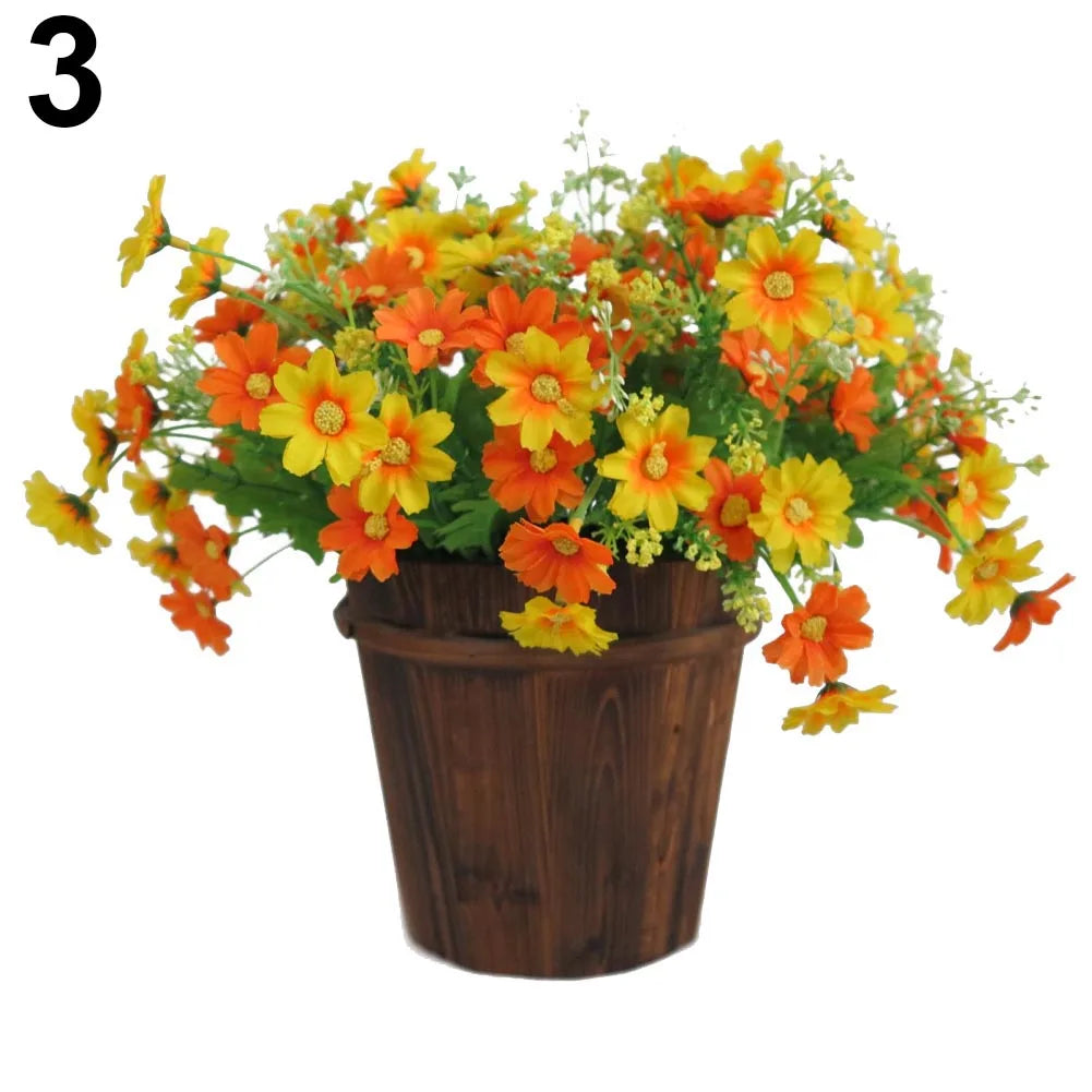Good looking 1 Bouquet 28 Heads Artificial Fake Cute Daisys Flower Home Wedding Garden Decor Flower decorative not pot