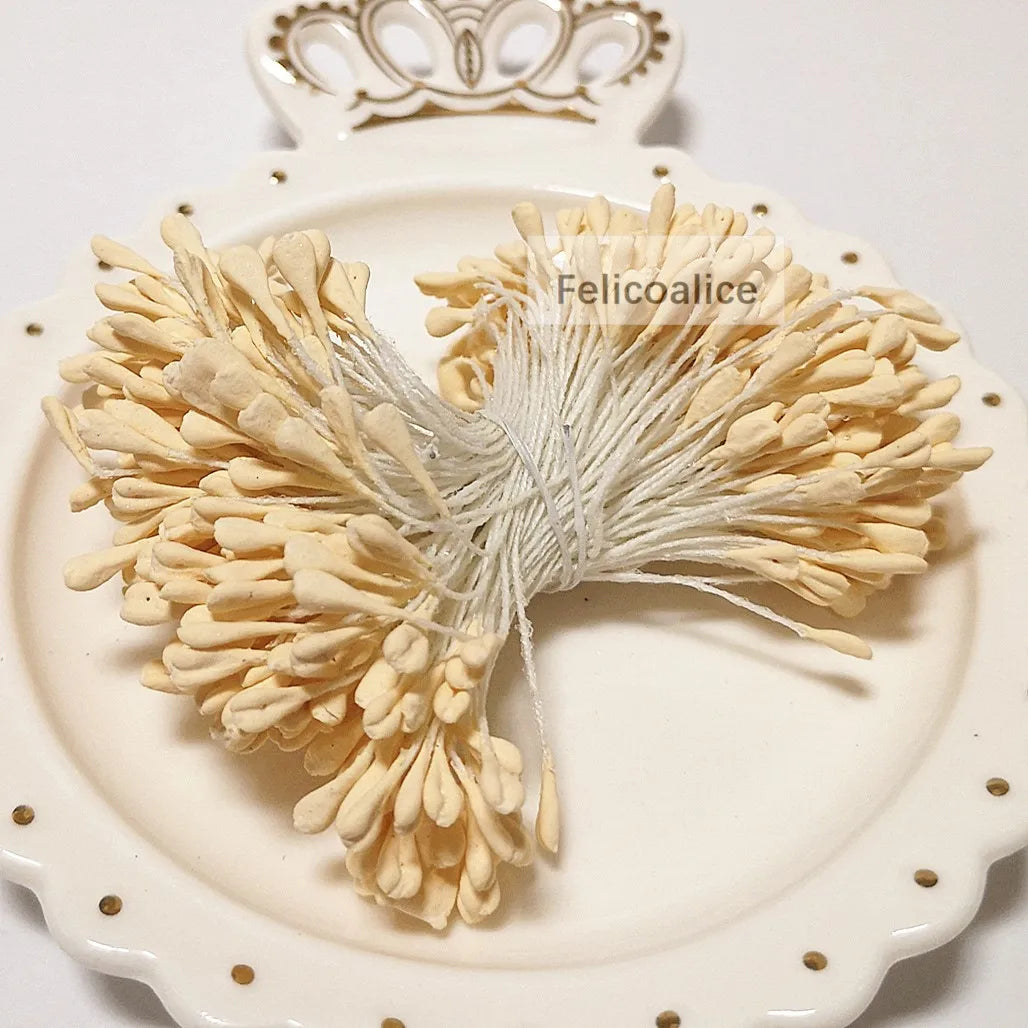 350pcs 5mm Mini Stamen Matte Handmade Artificial Flowers For Wedding Party Home Decoration DIY Flower Garland Craft Accessories