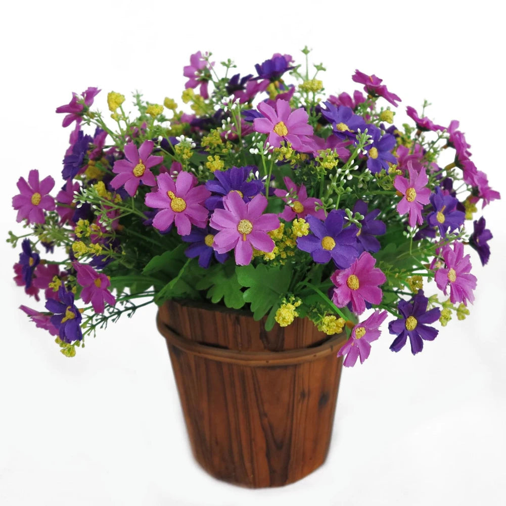Good looking 1 Bouquet 28 Heads Artificial Fake Cute Daisys Flower Home Wedding Garden Decor Flower decorative not pot