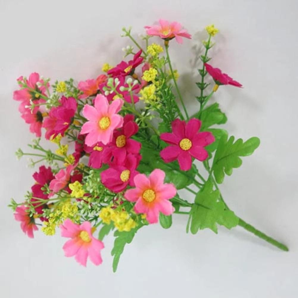 Good looking 1 Bouquet 28 Heads Artificial Fake Cute Daisys Flower Home Wedding Garden Decor Flower decorative not pot