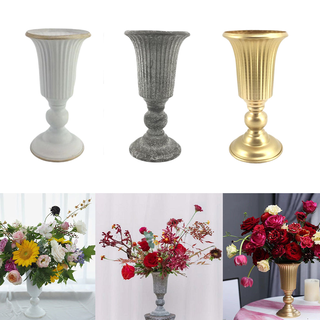Decorative Flower Vase Metal Bowl Urn Plant Pot Dried Flower Filler Table Decors for Home Living Room Centerpieces Decor