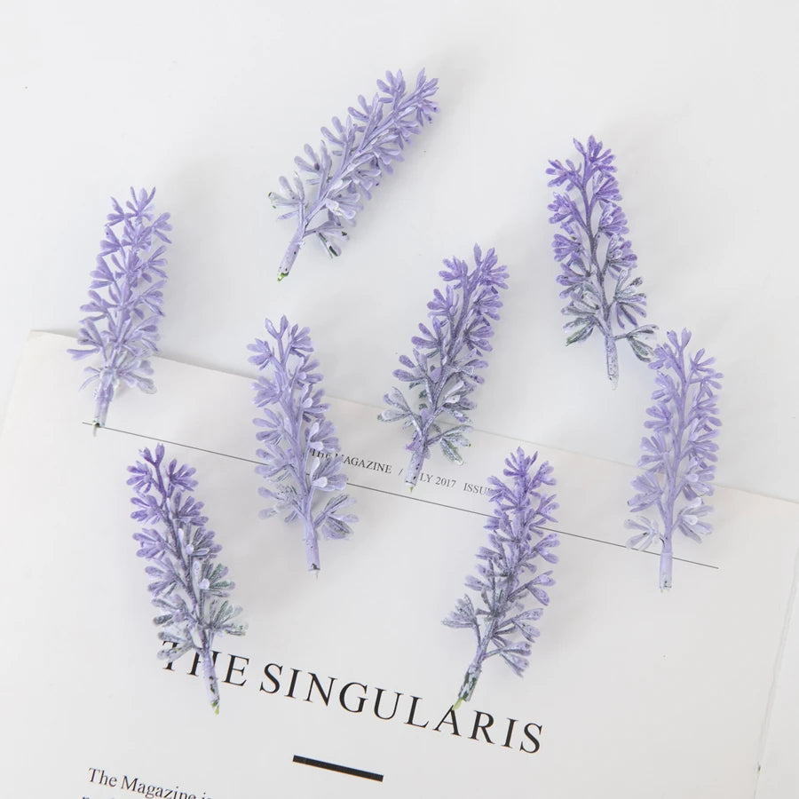 50PCS Artificial Plants Diy Gifts Box Christmas Decorations for Home Wedding Party Lavender Pinecone Fake Plastic Glass Flowers