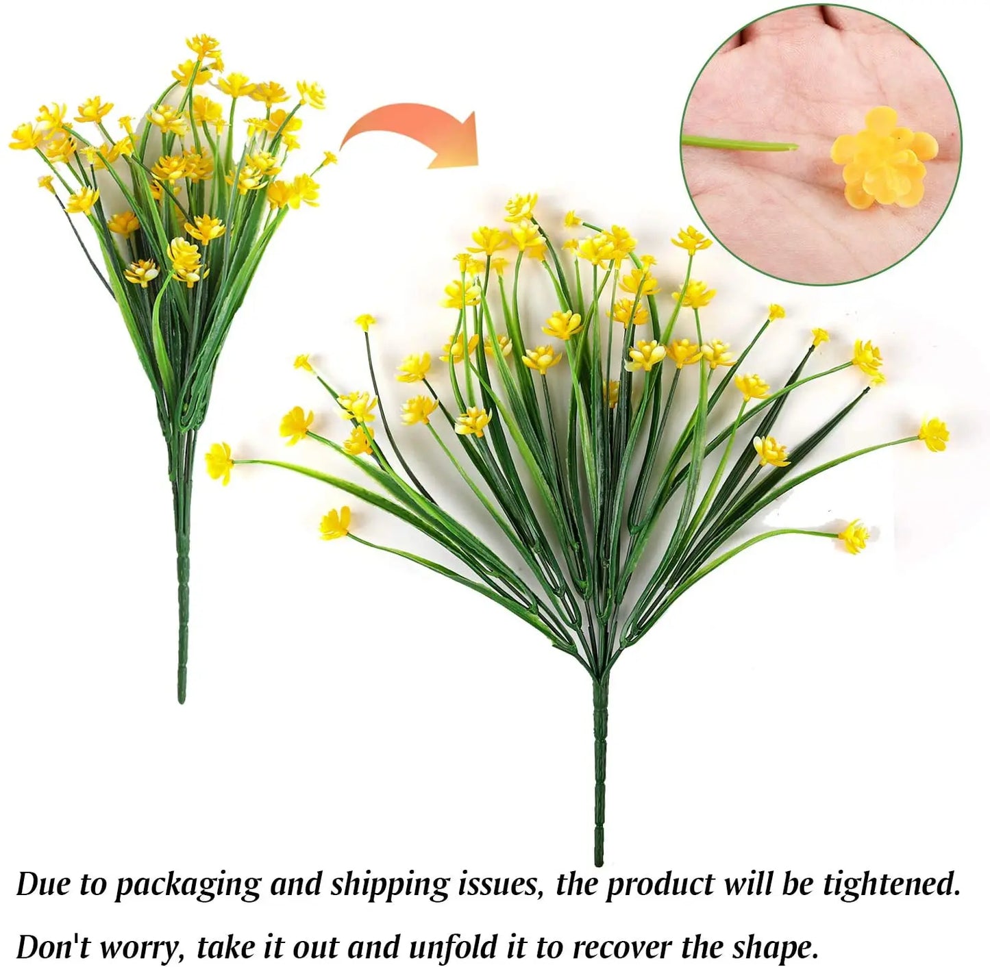 5 Pack Outdoor Artificial Fake Flowers UV Resistant Shrub Plants for Indoor Outside Hanging Garden Porch Home Wedding Decoration