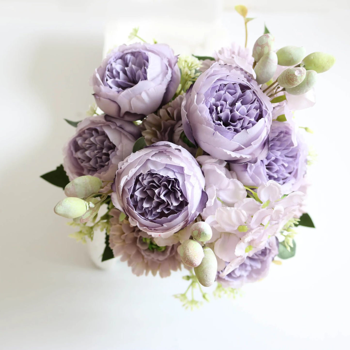 30cm Rose Pink Silk Peony Artificial Flowers Bouquet 5 Big Head an Bud Cheap Fake Flowers for Home Wedding Decoration indoo