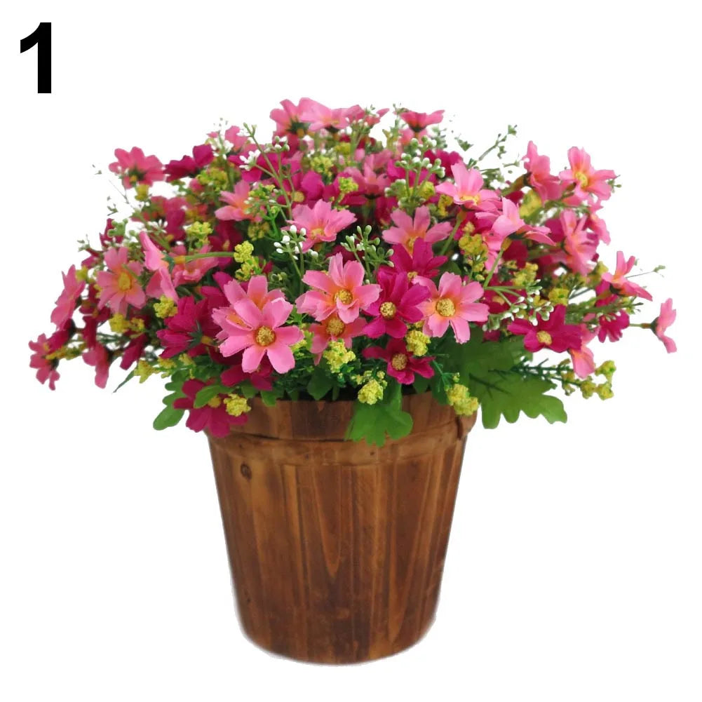 Good looking 1 Bouquet 28 Heads Artificial Fake Cute Daisys Flower Home Wedding Garden Decor Flower decorative not pot