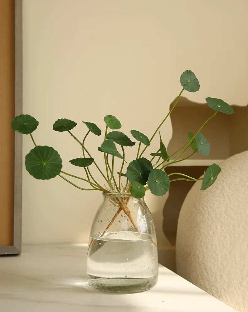 Artificial Lotus Plants Eucalyptus Leaves Plastic Tree Fake Plants Real Touch Copper Leafs For Home Office Decor