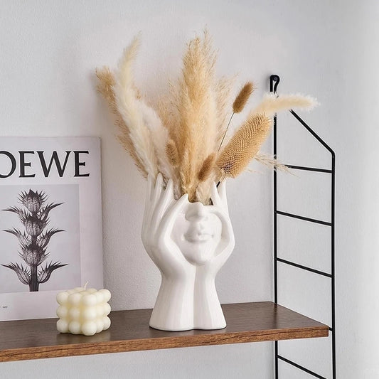 Female Form Vinyl Face Art Vase Dried Plants Vase Pen Holder Modern Flower Vases For Home Office Bookshelf Table Shelf Decor