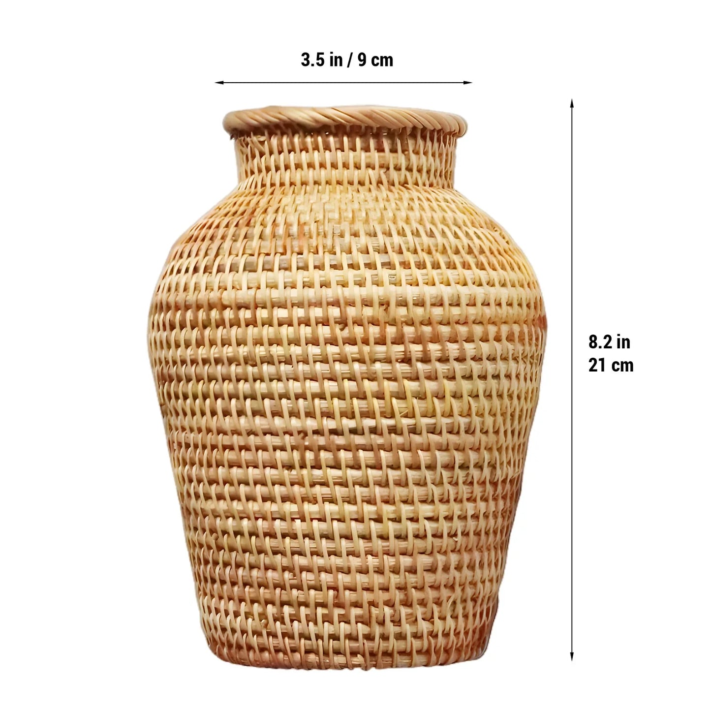 Rattan Woven Flower Vase Rustic Flower Arrangement Containers Large Floor Vase Decorative Imitation Wicker Floor Vase Tall