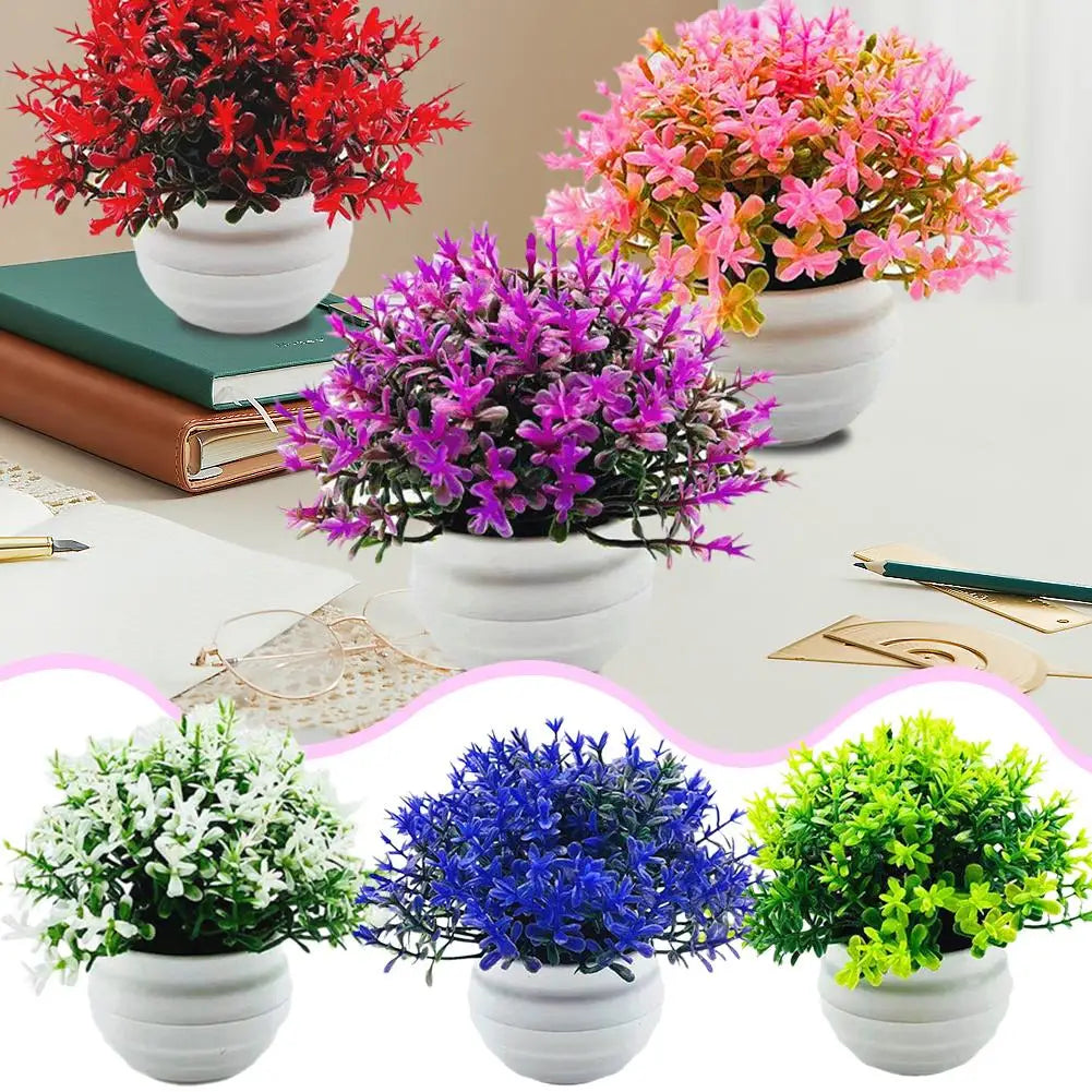 Artificial Plant Bonsai Desktop Small Face Plant Flower Pot Kitchen Bedroom Office Tabletop Decoration Potted Flower Ornament