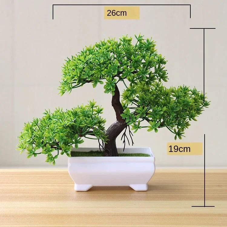 Artificial Plants Potted Bonsai Green Small Tree Plants Fake Flowers Potted Ornaments for Home Garden Decor Party Hotel Decor