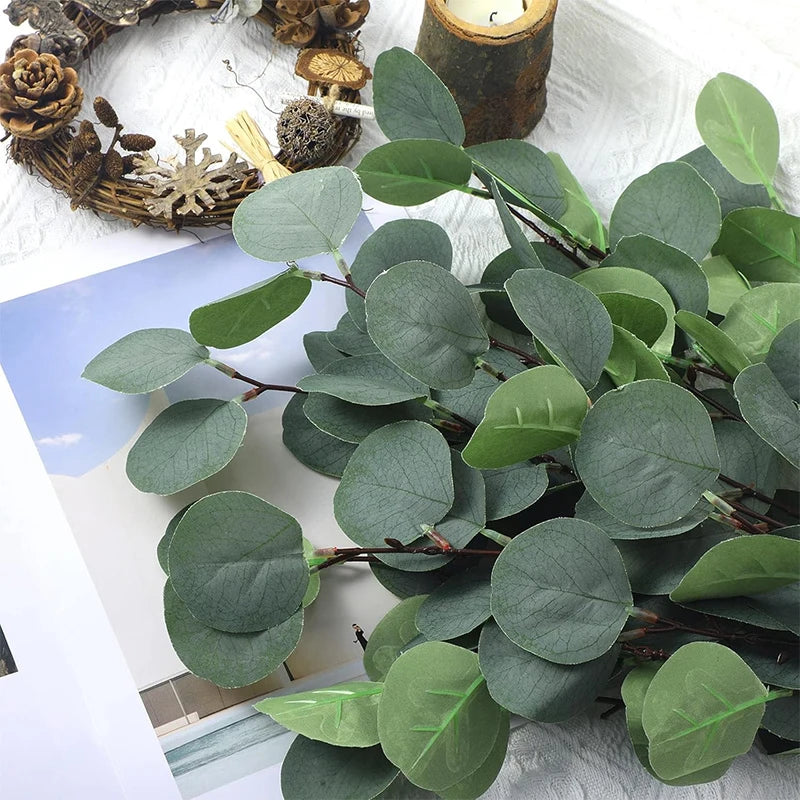 1/3Pcs Eucalyptus Artificial Plant Bouquet Green 78cm Fake Plant Stem for Home Garden Wedding Table Party Decoration Fake Plant