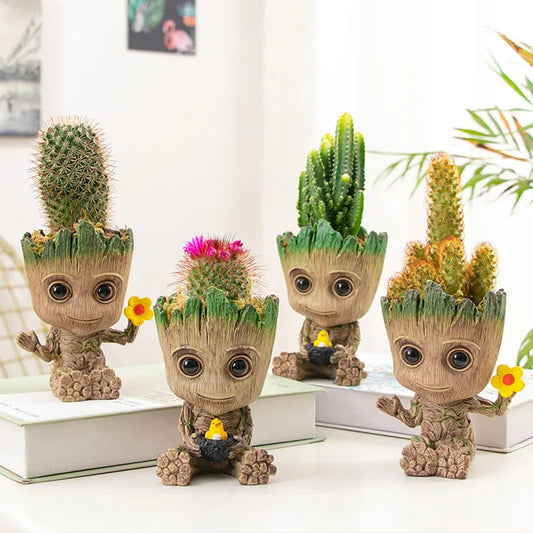 Tree Man Anime Vases Groot Flower Pots Garden Pots Planters Home Office Decoration Pen Holder Figurine Figure Ornament Gift