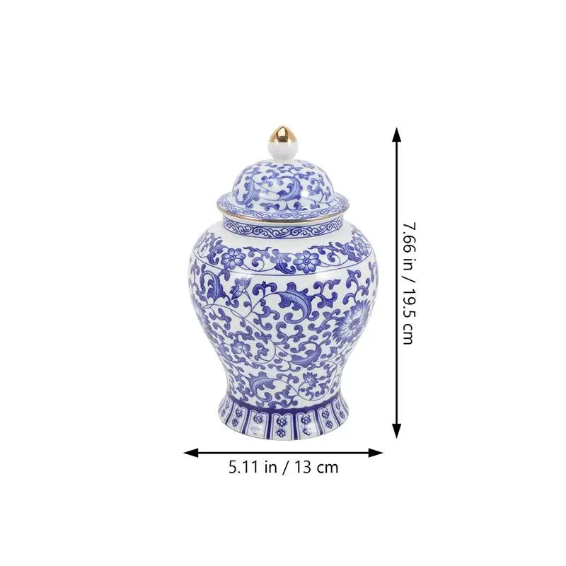 Sealed Blue Tea Canister White Ceramic Tea Canister Porcelain Tea Jar Storage Container Vase Kitchen Home Decor