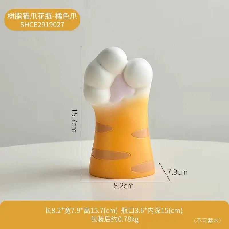 Cute Cat Hand Vase Ornament Ins Dry Flower Simulation Flower Living Room Foyer Decoration Dining Flower Arrangement Ceramicpot