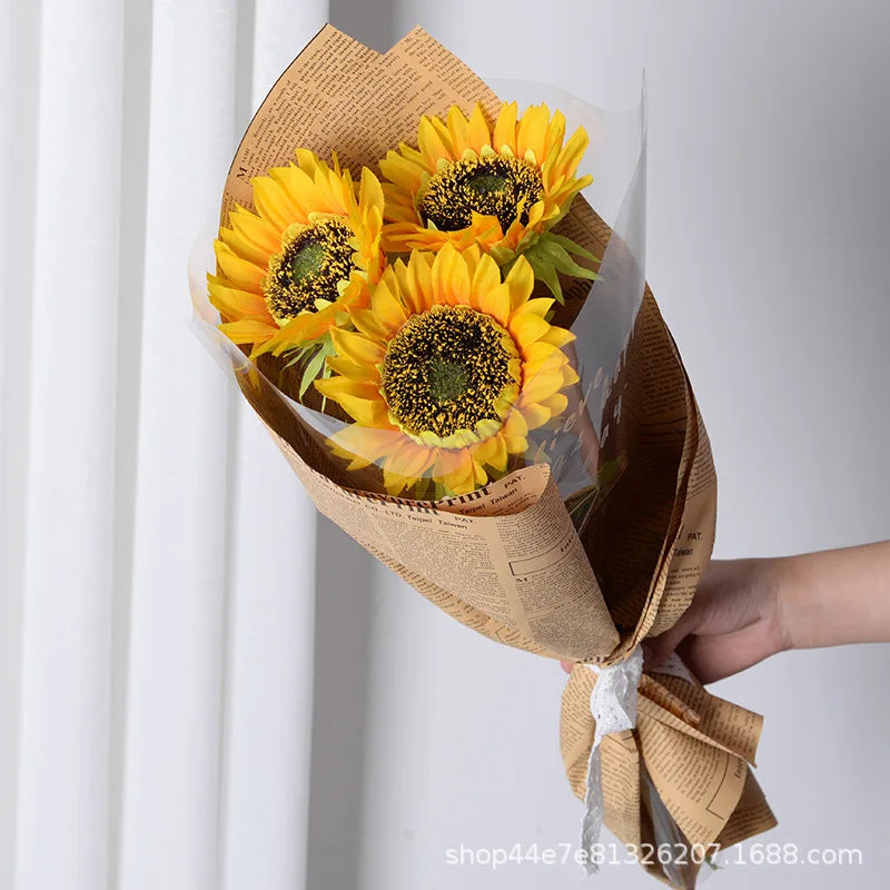 3/5/10pcs Sunflower Decoration Artificial Sunflower Flower Realistic Silk Daisies for Home Flower Arrangement Wedding Party