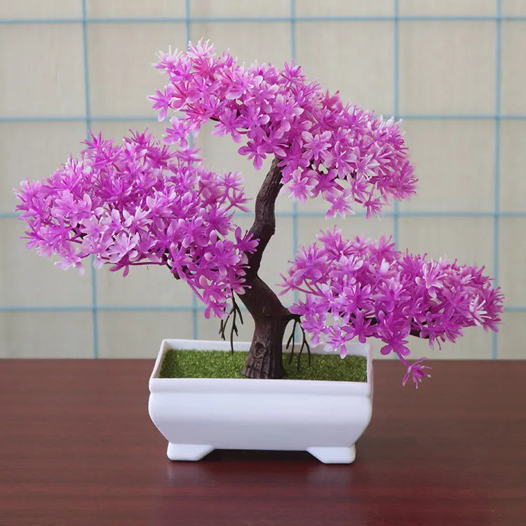 Bonsai Small Tree Pot Artificial Plants Fake Plant Flowers Potted Ornaments for Home Room Table Decoration Hotel Garden Decor