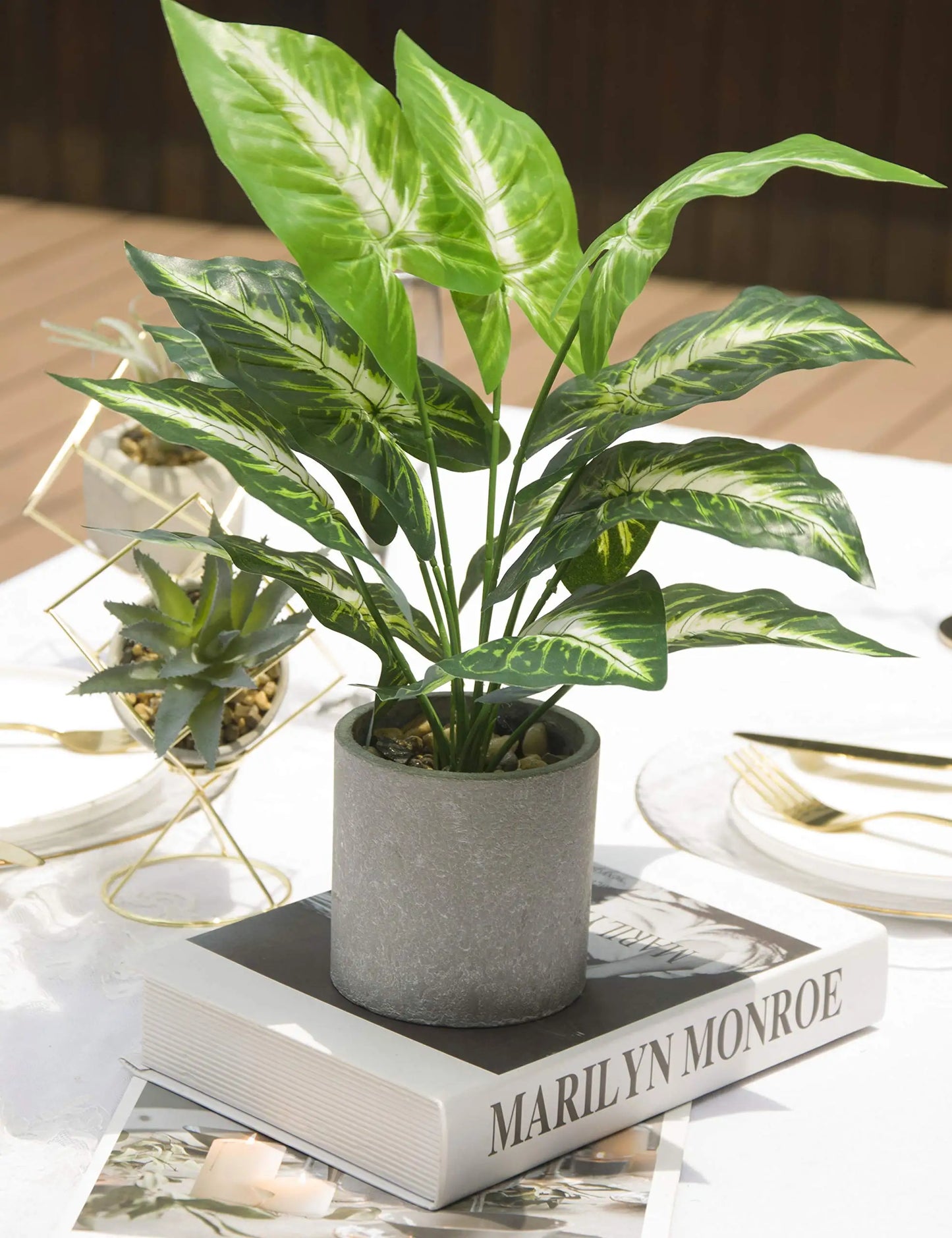 Small Fake Plants Artificial Potted Faux Plants for Office Desk Shelf Bathroom Home Decor